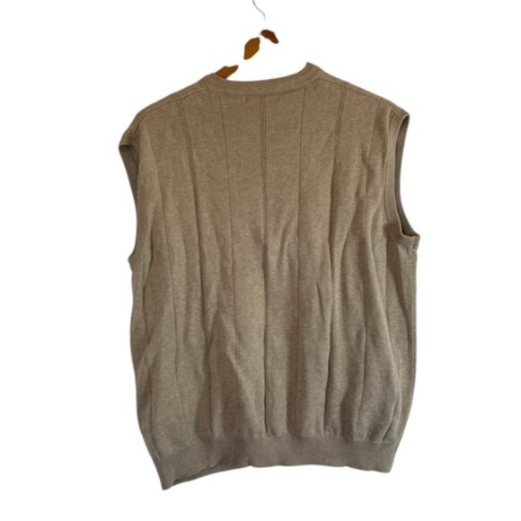 Fairway Outfitter Mens Tan Brown Knit Sleeveless Golf Sweater Vest Sz XL Cotton - Picture 2 of 10